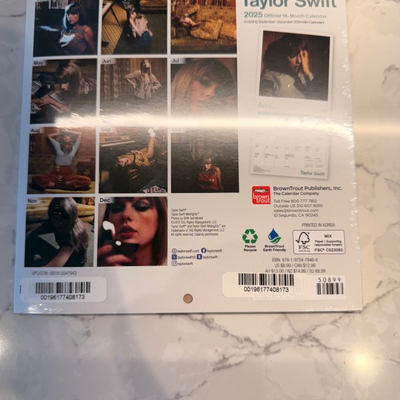 Taylor Swift Official 2025 Mini 7x7 inch Square Wall Calendar - Picture 2 of 2
